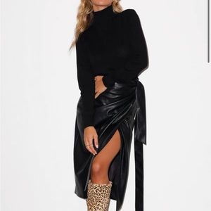 Never Fully Dressed Vegan Jaspre Leather Wrap Skirt NWT size 8 US